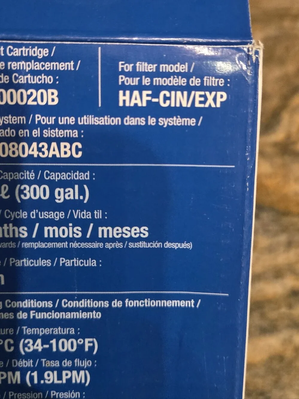 New Samsung water filter HAF-CIN/EXP